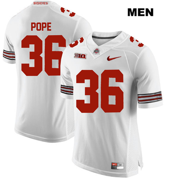 Ohio State Buckeyes Men's K'Vaughan Pope #36 White Authentic Nike College NCAA Stitched Football Jersey QQ19I26LV